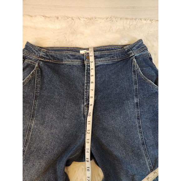 Dip Womens Blue Solid‎ Stretch High Rise Cotton Medium Wash Straight Jeans 16 - Picture 6 of 7